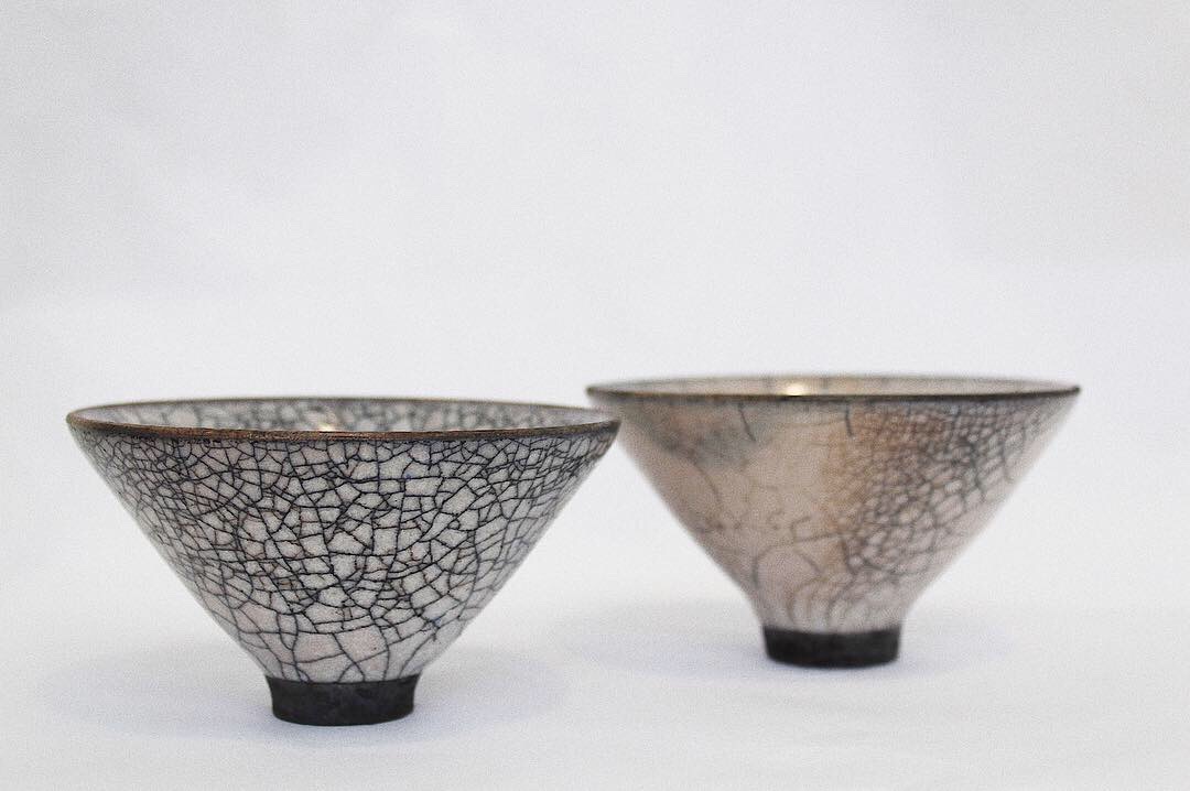 White Crackle Glaze, Raku, 2019